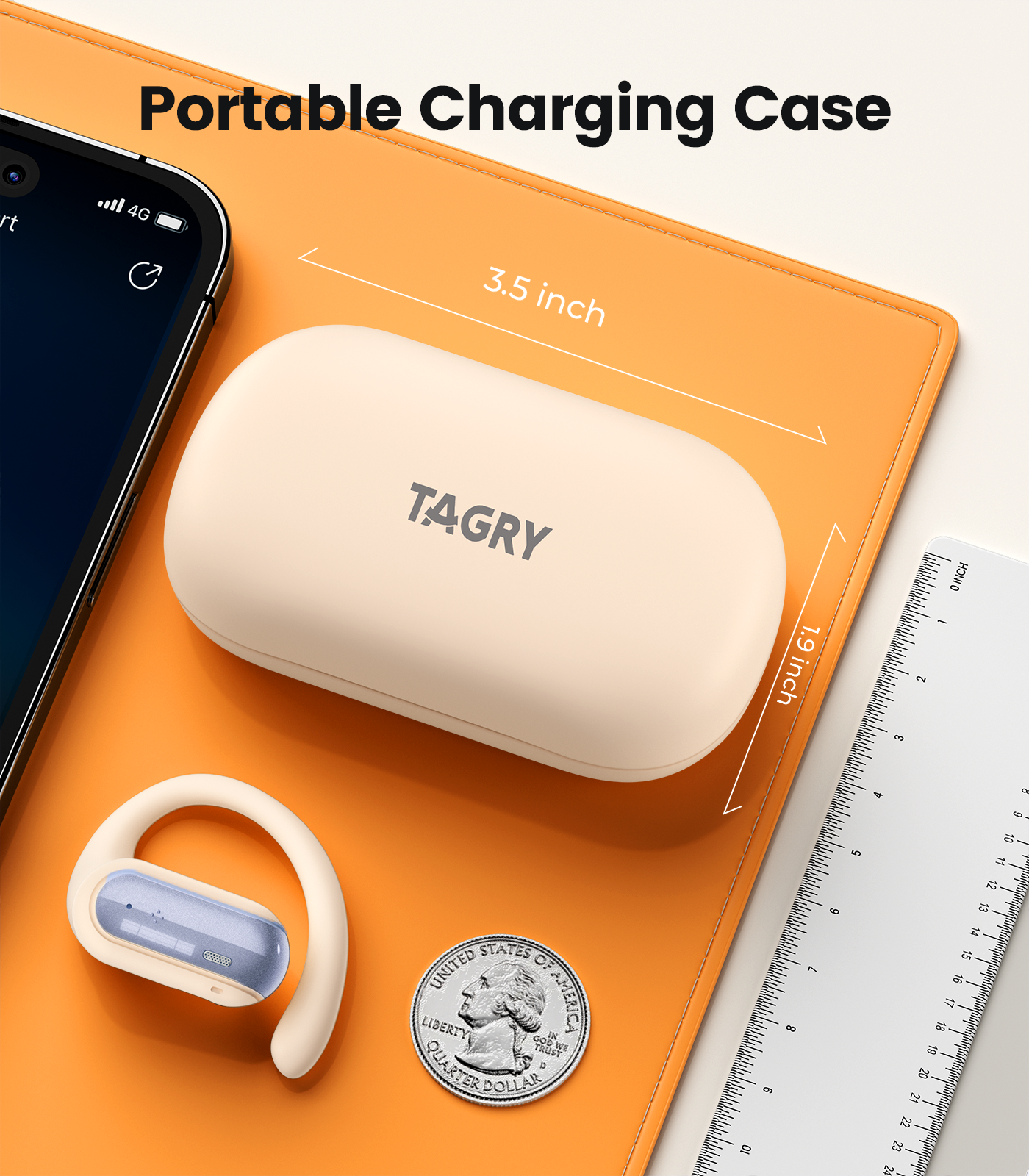 TAGRY Open Ear Earbuds Wireless Headphones 40HRS Playtime Fast Charging Digital Display Open Ear Headphones with Ergonomic Earhook IPX7 Waterproof Bluetooth 5.4 Ear Buds for Running Workout Blue