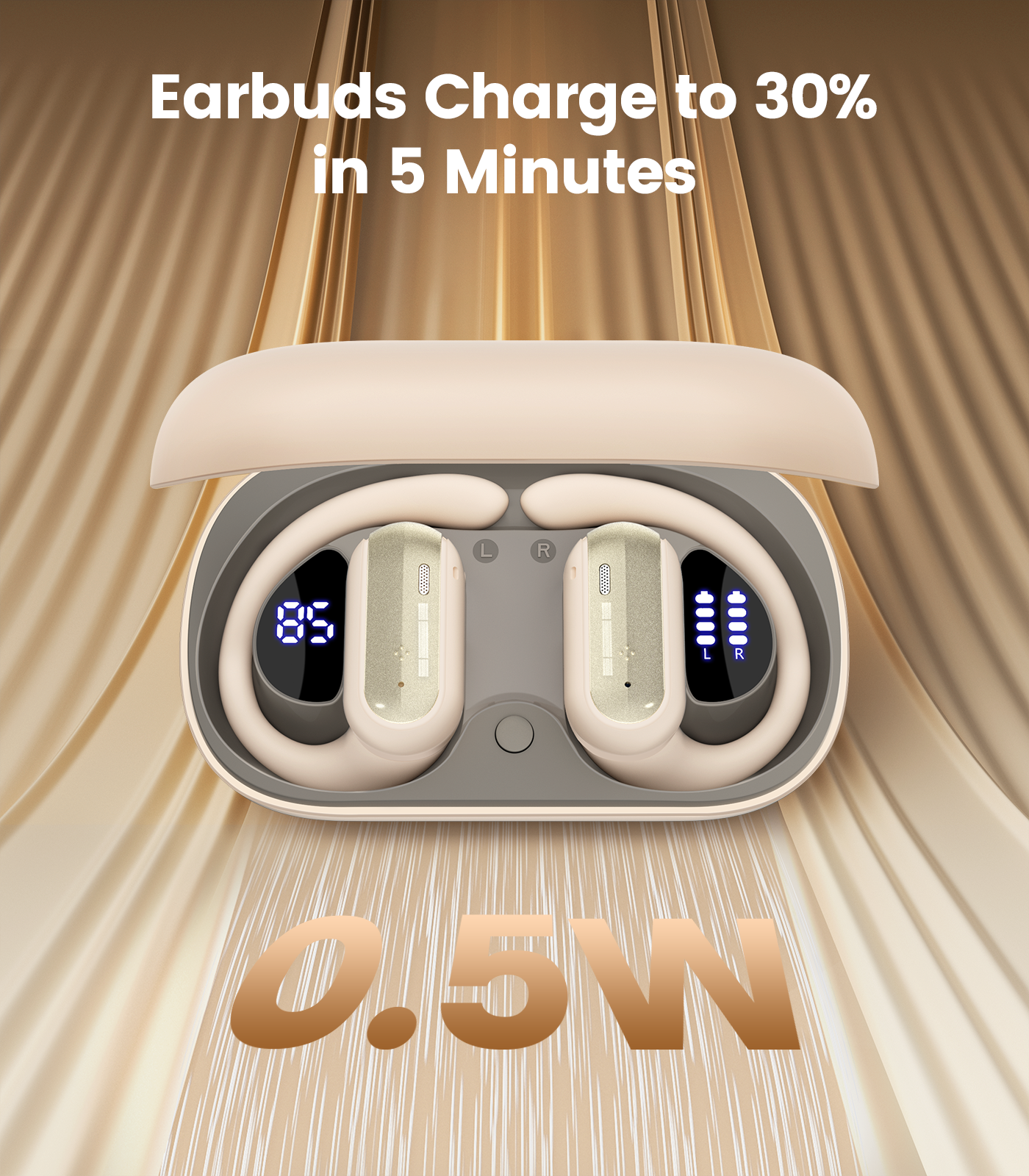 AI Translation Earbuds Real Time 164 Languages Translator Ear Buds Audifonos Traductores Inglés Español 4-in-1 Wireless Headphones Bluetooth Earphones for Travel Business Meeting Learning Beige