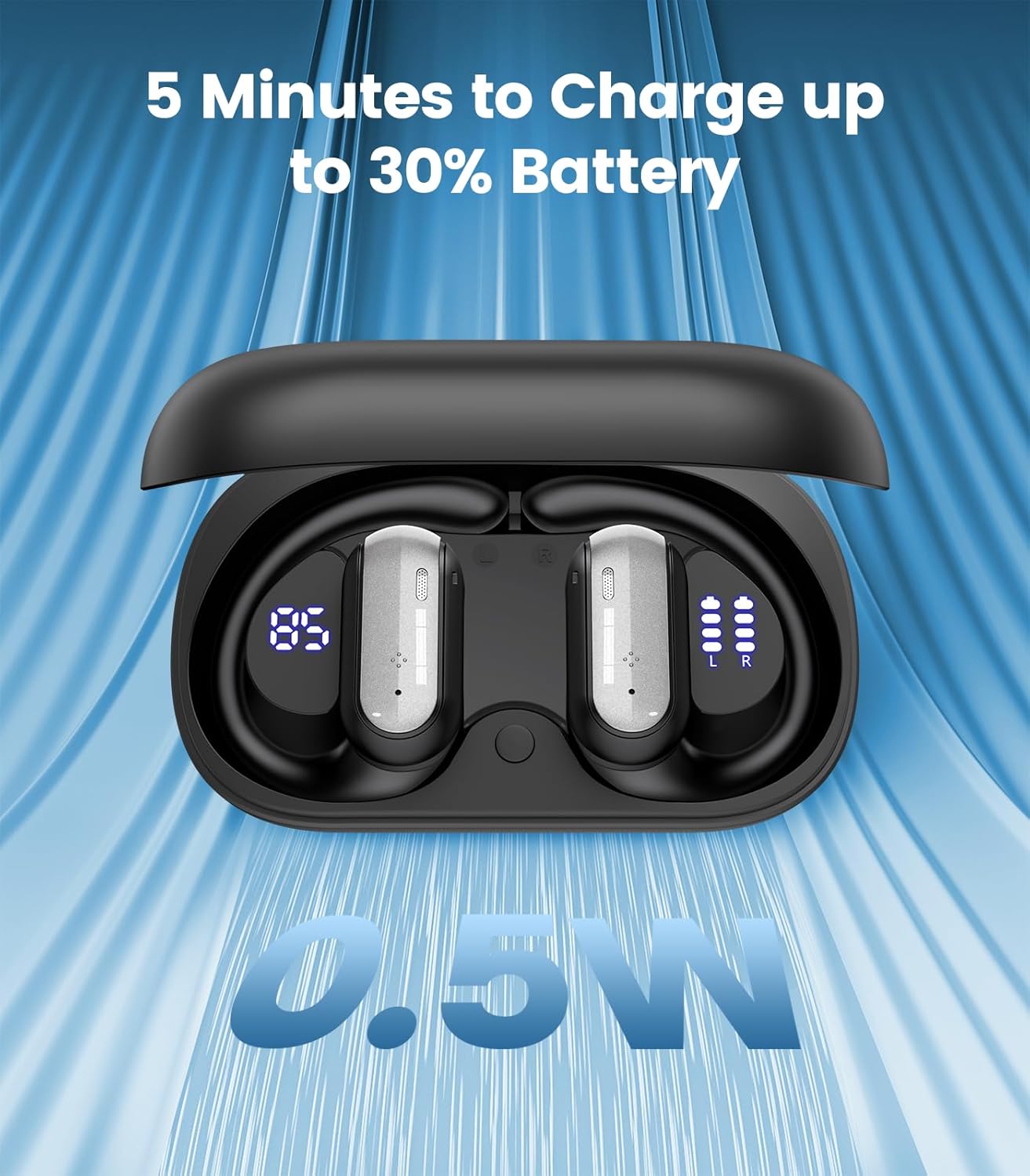 AI Translation Earbuds Real Time 164 Languages Translator Ear Buds Audifonos Traductores Inglés Español 4-in-1 Wireless Headphones Bluetooth Earphones for Travel Business Meeting Learning Black